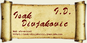 Isak Divjaković vizit kartica